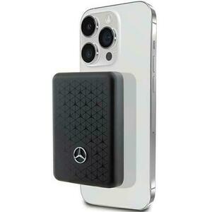 Baterie externa portabila Mercedes Benz Stars Pattern MagSafe, 5000 mAh, Wireless 15W, USB-C (Negru) imagine