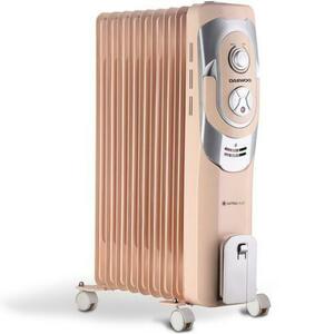 Calorifer electric cu ulei Daewoo DOH9C, 2000 W, 9 elementi, 5 canale de ulei, 3 nivele de putere, Termostat reglabil, Protectie supraincalzire, Indicator luminos (Roz) imagine