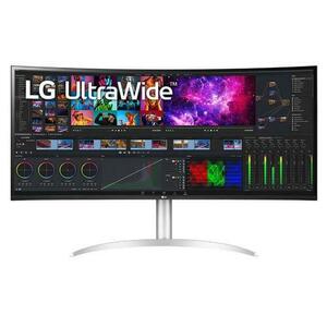 Monitor IPS LED LG 39.7inch 40WP95CP-W, 5K Ultra HD (5120 x 2160), HDMI, DisplayPort, Thunderbolt, AMD FreeSync, Ecran Curbat, Boxe (Alb/Argintiu) imagine