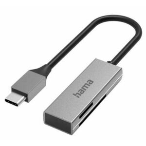 Cititor de carduri HAMA 200131, USB Type-C, SD/microSD (Gri) imagine