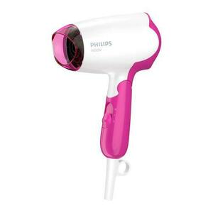 Uscator de par Philips SalonDry Compact BHD003/00, 1400 W, pliabil, Alb/Roz imagine