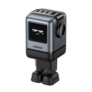 Incarcator de retea UGREEN Uno 100W, GaN Fast Charger, 1x USB-A, 3x USB-C, Negru/Gri imagine