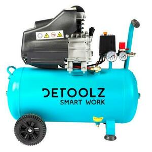 Compresor Detoolz DZ-C333, 50L cu ulei, 1680 W, debit 206L/min, 8 bar, 2 prize de aer imagine