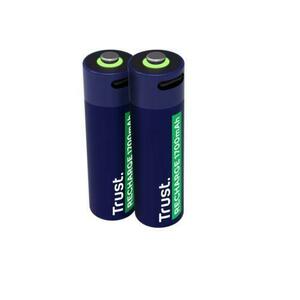 Baterii reincarcabile Trust TR-25584, AA, USB-C, 2 bucati (Albastru) imagine