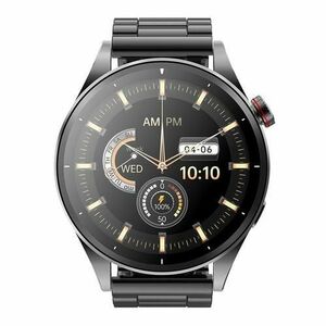 Ceas Smartwatch Maxcom FW66 Iron R, ecran 1.43” AMOLED, rezolutie 466×466, 300 mAh, Apeluri, Notificari, Incarcare Rapida, Rezistent apa si praf, Ideal Pentru Monitorizarea Sanatatii, peste 70 de Moduri Sport, 2 bratari incluse (Negru) imagine