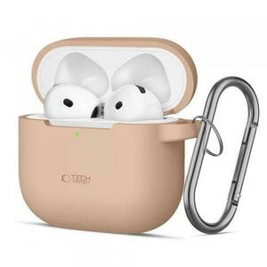 Husa Tech-Protect Silicone Hook pentru Apple AirPods 4, Bej imagine