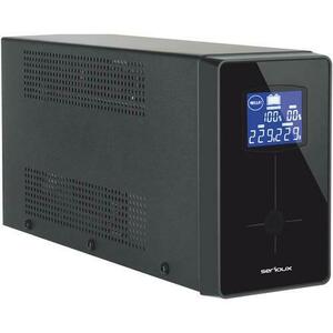 UPS Serioux LCD2000LI, Line Interactive, 2000VA/1200W, ecran LCD, 4 Prize Schuko, USB/RJ45, Regulator automat de tensiune, Management, Repornire Automata imagine