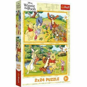 Puzzle pentru copii Trefl din 2 x 24 piese - Winnie the Pooh în gradina imagine