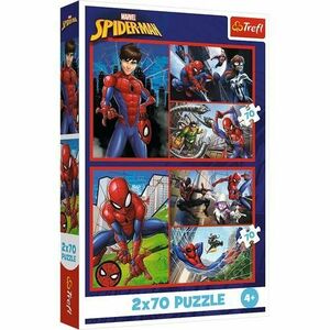Puzzle pentru copii Trefl din 2 x 70 piese - Povești despre Omul Paianjen imagine