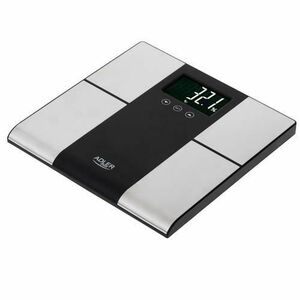 Cantar de baie electric Adler AD 8165, Max 225 kg, Calculator BMI, Grasime corporala, Masa musculara (Negru/Gri) imagine