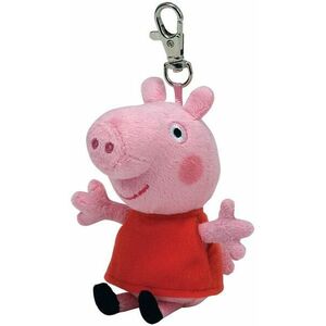 Plus Breloc Ty Beanie Bellies Peppa Pig Peppa, 85 mm (Rosu/Roz) imagine