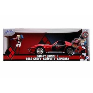 Set masinuta cu figurina Harley Quinn & 1969 Chevy Corvette Stingray (Multicolor) imagine