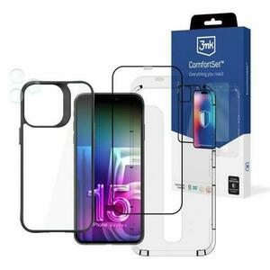 Set 4in1-Husa Armor Case+ Folie Tempered Glass 9H Folie camera Lens Protection Rama profesionala aplicat folie pentru iPhone 15 Pro Max imagine