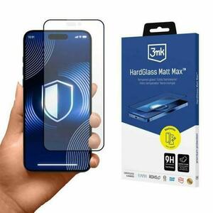 Folie de protectie 3mk HardGlass Matt Max pentru iPhone 16, Negru imagine