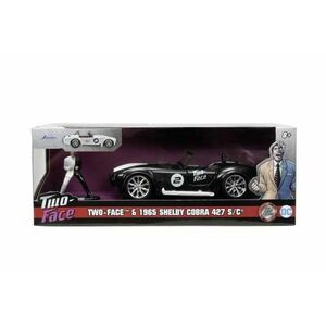 Set masina metalica si figurina, Shelby Cobra 427 & Two Face (Alb/Negru) imagine