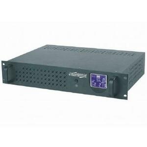 UPS GEMBIRD 1200VA/720W, AVR, cu management, rack, 1200VA/720W, AVR, IEC x 2, Schuko x 2, 2 x baterie 12V/7Ah, display LCD imagine