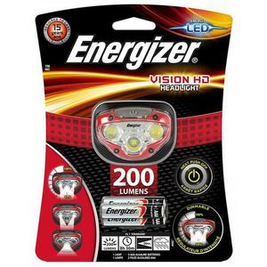 Lanterna de cap Energizer Vision HD Headlight, 200 lm, 50 m + 3 Baterii AAA (Rosu) imagine