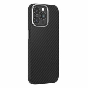 Husa Devia Ultra-Thin Carbon Fiber Magnetic compatibila cu iPhone 15 Pro, Negru imagine