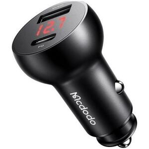 Incarcator auto Mcdodo Mushrooms Series, PD, 30W, digital display (Negru) imagine