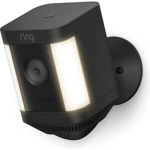 Camera supraveghere exterior Ring Spotlight Cam Plus Battery, 1080P, Wi-Fi, Microfon, Difuzor, Amazon Alexa, IP65 (Negru) imagine