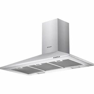 Hota incorporabila decorativa Candy CCE119/1X, Capacitate de absorbtie 305 m3/h, 1 motor, Filtru metalic, LED, 90 cm (Inox) imagine