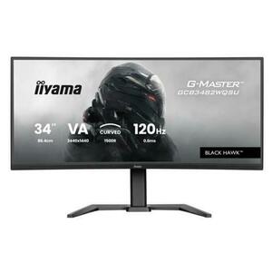 Monitor Gaming VA LED Iiyama 34inch GCB3482WQSU-B1, UWQHD (3440 x 1440), HDMI, DisplayPort, Ecran curbat, Boxe, 120 Hz, 0.6 ms (Negru) imagine