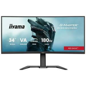 Monitor Gaming VA LED Iiyama 34inch GCB3484WQSU-B1, UWQHD (3440 x 1440), HDMI, DisplayPort, Ecran curbat, Boxe, 180 Hz, 0.4 ms (Negru) imagine