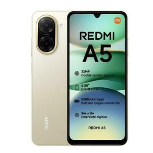 Telefon Mobil Xiaomi Redmi A5, Procesor Unisoc T7250 Octa-Core, IPS LCD Capacitive Touchscreen 6.88inch, 3GB RAM, 64GB Flash, Camera 32 MP, Wi-Fi, 4G, Dual SIM, Android (Auriu) imagine