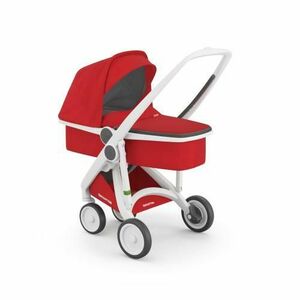 Carucior 2 in 1, Greentom, 100% Ecologic, 0-3 ani, 15 kg (Alb/Rosu) imagine