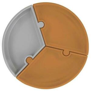Farfurie Puzzle Minikoioi, 100% Premium Silicon, Maro imagine
