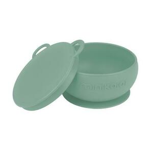 Bol Minikoioi cu Ventuza si Capac, 100% Premium Silicon, Verde imagine