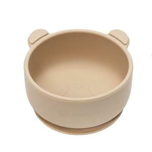 Bol din silicon cu ventuza, AppeKids The Little Bear Bubble Beige imagine