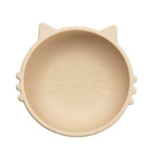 Bol din silicon cu ventuza, AppeKids Kitty I Bubble Beige imagine