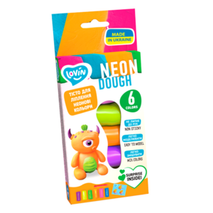 Set plastilina Lovin 6pcsx15gr, Neon Dough imagine