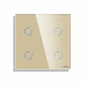 Panou Intrerupator Cvadruplu cu Touch Mini din Sticla LUXION (Auriu) imagine