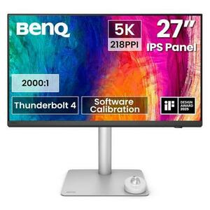 Monitor IPS LED BenQ 27inch PD2730S, 5120 x 2880, HDMI, DisplayPort, Boxe, Pivot (Argintiu) imagine