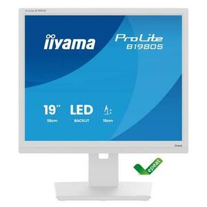 Monitor TN LED iiyama 19inch B1980S-W1, HDMI, DisplayPort, 3ms, Boxe, Pivot (Alb) imagine