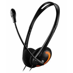 Casti Stereo Canyon CNS-CHS01BO, Microfon (Negru/Portocaliu) imagine