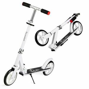 Trotineta freestyle QKIDS WEISS White, Ghidon reglabil pe 3 trepte, Amortizor Easy&Up, Platforma anti-derapanta, Pliabila, Aluminiu imagine