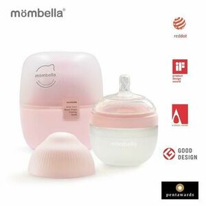 Biberon Anticolici Mombella Breast-Like, 120ml, Tetina S flux lent, 100% Silicon, Roz imagine
