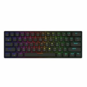 Tastatura mecanica Savio BLACKOUT X2, USB, Layout US, Switch-uri OUTEMU Blue, Hot Swap, Iluminare RGB, 61 taste (Negru) imagine