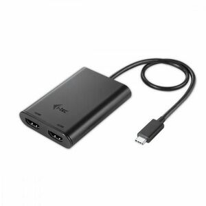 Adaptor video i-Tec C31DUAL4KHDMI, USB-C, Dual HDMI port 4K compatibil cu Thunderbolt 3, Negru imagine