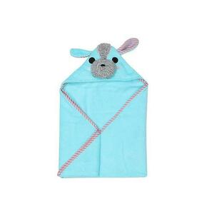 Prosop de baie cu gluga Zoocchini Yorkie, 76x76cm, Albastru imagine