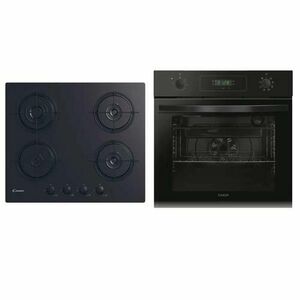 Plita incorporabila Candy CVW6BB, 4 Arzatoare gaz, Aprindere electrica, 60 cm + Cuptor incorporabil Candy FIDCP N615 L, 65 l, Electric, Clasa A+, 8 functii, Ventilator, Autocuratare Aquactiva, Grill (Negru) imagine