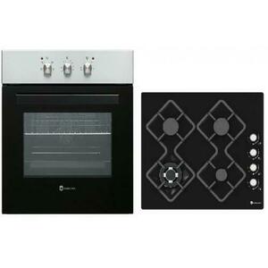 Pachet rustic Cuptor incorporabil electric Studio Casa Roma, 6 Functii, 65 L + Plita gaz Studio Casa NEW CRY SP60 VENEZIA, 4 arzatoare (Negru/Argintiu) imagine