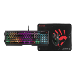 Kit Gaming A4Tech Bloody - B1700, Tastatura + Mouse + Mouse Pad, Wired, USB, iluminare RGB (Negru) imagine