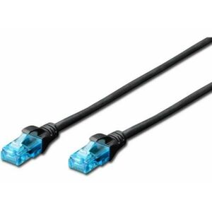 Patch cord Digitus DK-1512-100/BL, U/UTP, CAT.5e, PVC, 10m (Negru) imagine