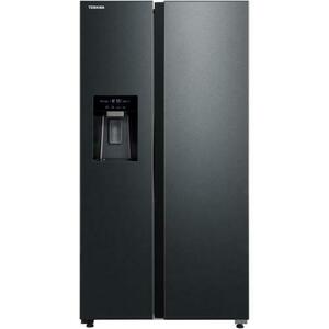 Side by side Toshiba GR-RS755WI-PMJ(05), 568 l, No Frost, Clasa E, Ice Maker 3 in 1, Wi-Fi (Inox/Negru) imagine