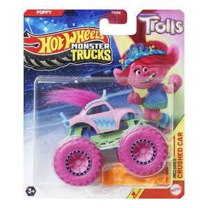 Masinuta Hot Wheels Monster Truck Trolls Poppy, Scara 1: 64 (Roz) imagine