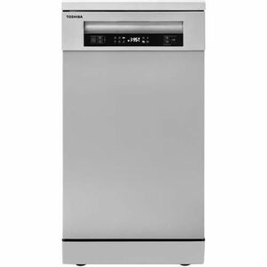 Masina de spalat vase Toshiba DW-10F2S, 10 seturi, 6 programe, Clasa D, AquaStop, Auto Open, Filtru AntiBacterian, 45 cm (Inox) imagine